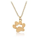 AILUOR La Pata Linda del Perrito de Las Mujeres Imprimir los Amantes del Perro joyería Colgante de corazón Hueco Collar Huella Memorial Oro Ajustable