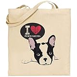 Bolsa algodón perros bulldog frances personalizable tote bag