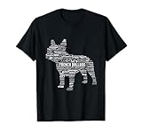 Bulldog Francés Diseño de Silueta Frenchie Amor Camiseta