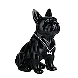 Estatua de Bulldog inglés de Resina, Escultura de Bulldog francés, decoración del hogar, Figuras coleccionables Modernas, Estatua de Perro, Estatua de Bulldog, Manualidades de resi(Negro, 9 Pulgadas)