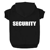 Izefia Ropa para Perros Sudadera con Capucha Security Suéter para Perros Abrigo de Algodón Polar Cálido para Perros Pequeños Gato Mediano (Negro,XS)