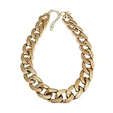 JOCXZI Cadenas de Eslabones de Perro Collar(18 Inch),Collares Metálicos para Mascotas,Cadena de Dorado de Plástico ABS,Cadena de Oro, para Peluche Bulldog Francés Pequeño y Mediano Perros