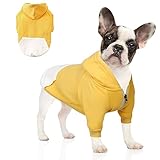 meioro Cremallera con Capucha Ropa para Mascotas Ropa de Gato para Perros Ropa de Mascota Linda Abrigo Caliente con Capucha Bulldog francés (XXL, Amarillo)