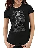 style3 Frenchie de Vitruvio Camiseta para Mujer T-Shirt Perro Bulldog francés, Color:Negro, Talla:XS