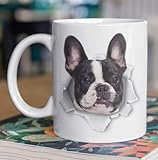 Taza Bulldog Francés vaquita saliendo de la taza, original y divertida.