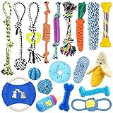 TOPSEAS Juguetes para Perros,19 Piezas Juguetes para Perro,Juguete para Morder para Perro,Durable Masticable Cuerda,para Cachorros Pequeños Medianos Grandes Perros