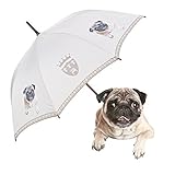 VON LILIENFELD Paraguas de Iluvia Largo Clásico Automático Grande Estable Perro Doguillo Pug