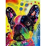 YSCOLOR Diamond Painting Taladro Redondo Completo 5D Diamante Pintura DIY Diamante Bordado Colorido Bulldog Punto De Cruz Rhinestone Mosaico Decoración 30X40Cm