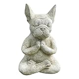 YWHWXB Figura de Bulldog francés meditador, Estatua de Buda de Perro Yoga Zen, Decorativa Coleccionable para decoración del hogar y jardín